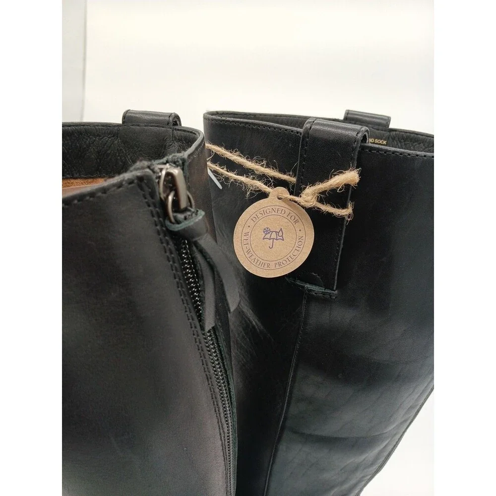 Womens Sofft Samantha III Black Leather Knee High Riding Boots Size 6 M NWOB